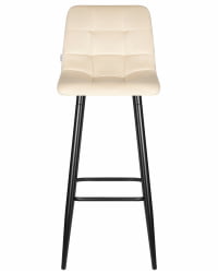 Стул барный DOBRIN NICOLE (черные матовые ножки, кремовый велюр (108-113))
