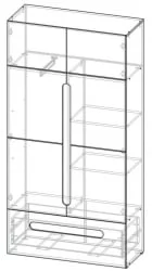 Детский шкаф для одежды Палермо Юниор 07 Белый глянец Ясень шимо светлый Синий