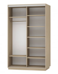 Шкаф-купе двухдверный Экспресс Дуо Медиум 1400х2200h Ясень шимо светлый