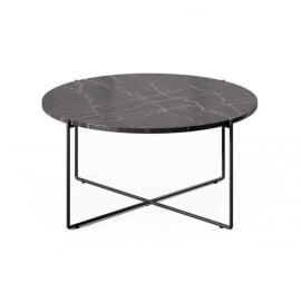 Стол кофейный СПРУТ Марбле 80*38 МРАМОР/ЧЕРНЫЙ / SPRUT Marble