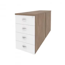 Тумба двойная приставная / опорная ОНИКС О.ТПО-2.7 Дуб Аризона/Белый / ONIX O.TPO-2.7