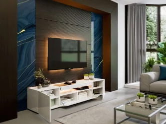 ТВ тумба Бруклин ЛД 685.020.000 М Белый глянец