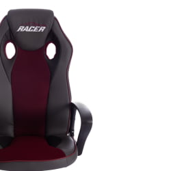 Кресло RACER кож/зам/ткань, металлик/бордо, 36/13