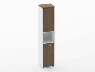 Шкаф 4 узкий закрытый, с нишей Deka 10.19.12Пр Дуб Верцаска/Белый