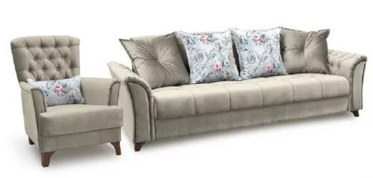 Белый диван Ирис ТД 963 Лекко Фог/Фибра Розы