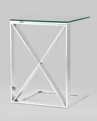 Стол квадратный КРОСС 40x40 Серебро