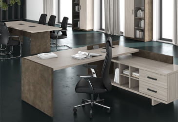 Кабинет руководителя WOOD&STONE №03 Бетон Чикаго темный Дрифтвуд