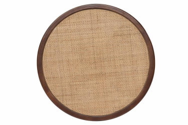 Круглый стол из стекла THONET(mod.T9032-100) дерево береза/стекло, диаметр 100 см, высота 76 см, Темный Орех