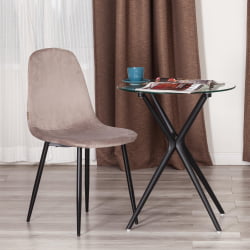 Стул БРЕЕЗЕ (мод. ДЖСC-58) Велюр/металл , 44 х 53 х 86 см, коффее (кофейный) ХЛР 9 / черный / BREEZE (mod. JSC-58) coffee HLR