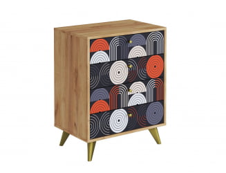 Комод Фьюжн КМ-001 дуб крафт золотой/VINIL Комод Фьюжн КМ-001 дуб крафт золотой/VINIL