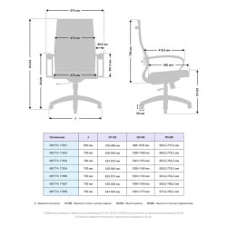 Кресло офисное МЕТТА B 2b 19/K130, Основание 17834 Комплект 3 Красное