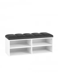 Обувница Хольст 2 белая велюр Темно-серый