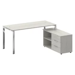 Стол рабочий руководителя с опорной тумбой МЕТАЛ СЙСТЕМ ДИРЕCТ БГ.СРТ-4.7 Пр Дуб Наварра / METAL SYSTEM DIRECT