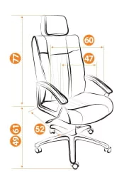 Кресло руководителя Oxford хром коричневый 36-36