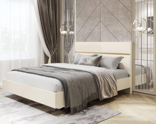 Кровать двуспальная Монако 903.01 Белый шпон/Даллайс Айвори