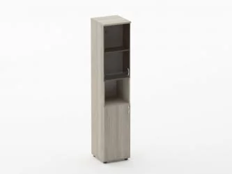 Шкаф высокий закрытый с нишей Twin 16.16.15Л Дуб Сантана светлый