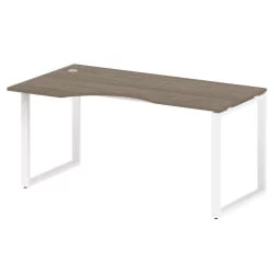 Стол криволинейный левый на О-образном м/к МЕТАЛ СЙСТЕМ БО.СА-1 Л Вяз/Белый / METAL SYSTEM