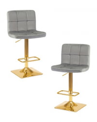 Стул барный ДОБРИН ГОЛДИЕ (серый велюр (МДЖ9-75)) 2 шт / DOBRIN GOLDIE (MJ9-75))