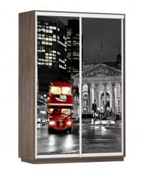 Шкаф-купе двухдверный Экспресс Дуо 1600х2400h Лондон/Венге