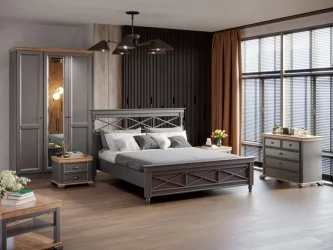 Шкаф одностворчатый с зеркалом Амели ЛД 642.870.000 Оникс серый