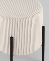 Пуф Кейси велюр рельефный молочный