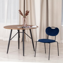 Стул DANTON (mod. 0139223) металл/ткань, 47х56,5х79 см, темно-синий S108 (117 DARK BLUE)/черный