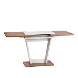 Обеденный стол FOX раздвижной ЛДСП, 68.6x110-145x75 см, Дуб Канзас/Пепел