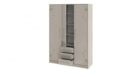 Шкаф Бостон Ясень шимо/Бежевый глянец