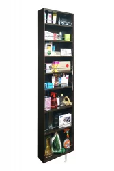 Распашной шкаф в гостиную в черном глянцевом стекле Драйв Шелф (левый) Венге