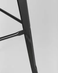 Стул барный Tolix Wood 75.5  со спинкой Черный