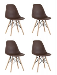 Стул Eames Style DSW коричневый 4 шт. комплект (разборный каркас)