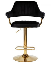 Стул барный ДОБРИН CХАРЛЙ ГОЛД (черный велюр (МДЖ9-101)) 2 шт / DOBRIN CHARLY GOLD (MJ9-101))