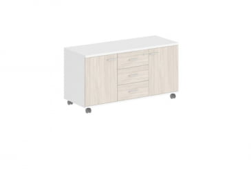 Тумба сервисная с 3-мя ящиками Сигма СГ.621.ВХ.ОЛ.М Белый Дуб светлый / Sigma SG.621.WH.OL.M