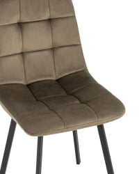 Комплект из четырех стульев Chilly велюр коричневый ножки металл черные