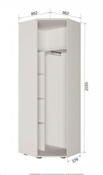 Угловой шкаф в прихожую Пайн ПП 7 Дуб Ривьера Бетон Пайн