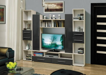 Набор мебели для гостиной Грация 2 МДФ матовый Каштан Львов/Кедр светлый