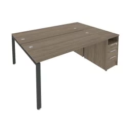 Рабочая станция с опорной тумбой Метал Сйстем Б.РС-СТП-2.4 Вяз/Антрацит / Metal System