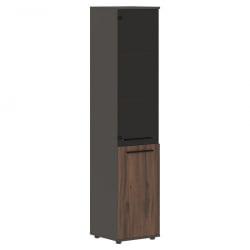 Шкаф-колонка комбинированная левая ЕДИС ЕХCС 42.2 Л Дуб Денвер темный Черный Мокко / EDIS EHCS L