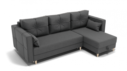 Диван Консул-2 НПБ угол левый/правый (ЗР) Цвет фасада: Светло серый; Тип: Левый/правый; Материал фасада: Металл/Велюр