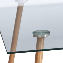 Стеклянный стол SOPHIA (mod. 5003) металл/стекло (8мм), 110 х 80 х 75 см, бук/прозрачный