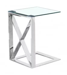 Стол квадратный КРОСС 40x40 Серебро