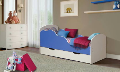 Кровать детская ОБЛАКА №2 700*1400 Белый/Лайм