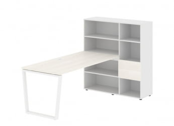 Рабочая станция ЕДИС ЕВРСТ 1217 Ясень Траун Белый Белый / EDIS EVRST