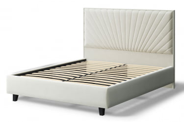 Кровать 160 на 200 Леона, 2000x1600мм, серо-белый