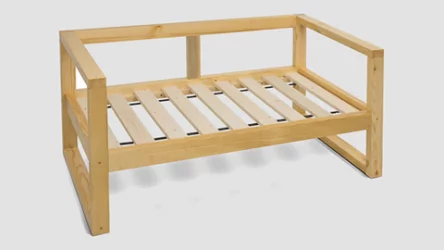 Диван двухместный DEmoku Д-2 серый-натуральный