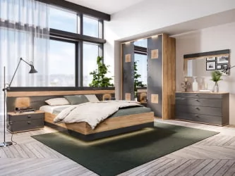 Шкаф двухстворчатый Фиджи ЛД 659.236.000 Дуб Золотой Антрацит