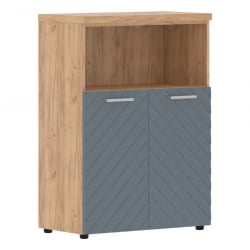 Шкаф с глухими малыми дверьми и топом Torr LUX TLMC 85.3 Дуб Бофорд Серо-голубой
