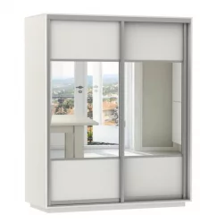 Шкаф-купе двухдверный Экспресс Дуо Комби 1600х2400h Белый снег