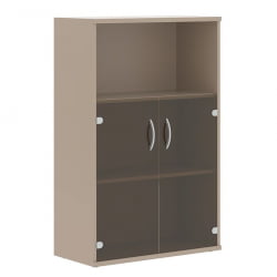 Книжный шкаф со стеклянными дверьми IMAGO СТ-2.2 Мокачино