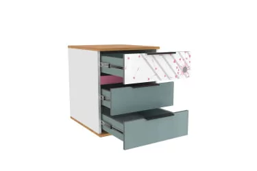 Тумбочка для детской ЛД 528.120.000 Белый/Розовый